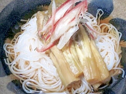 冷やし焼き茄子素麺